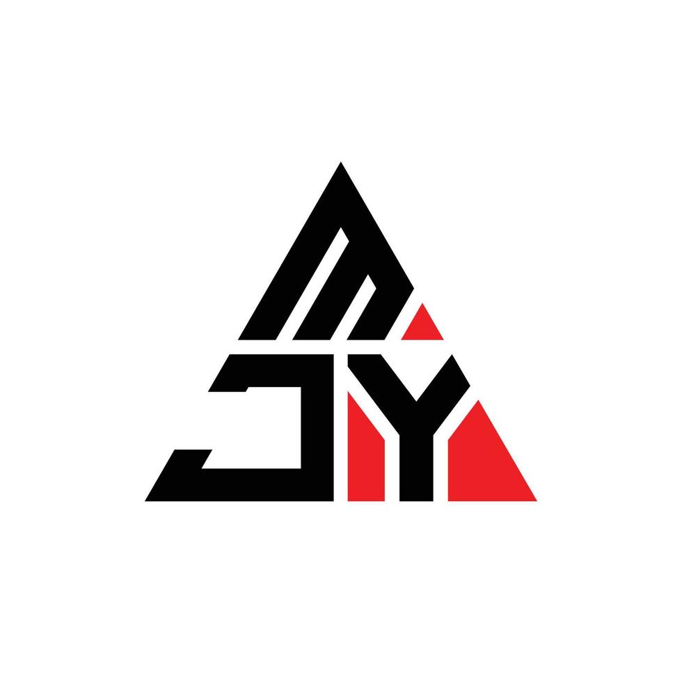 mjy triangel bokstavslogotypdesign med triangelform. mjy triangel logotyp design monogram. mjy triangel vektor logotyp mall med röd färg. mjy triangulär logotyp enkel, elegant och lyxig logotyp.