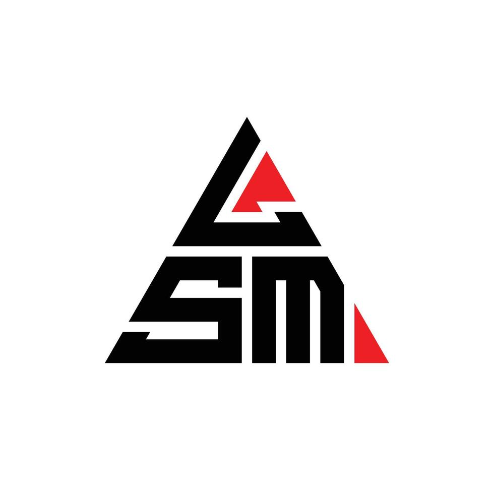 Lsm-Dreieck-Buchstaben-Logo-Design mit Dreiecksform. Lsm-Dreieck-Logo-Design-Monogramm. Lsm-Dreieck-Vektor-Logo-Vorlage mit roter Farbe. lsm dreieckiges Logo einfaches, elegantes und luxuriöses Logo. vektor