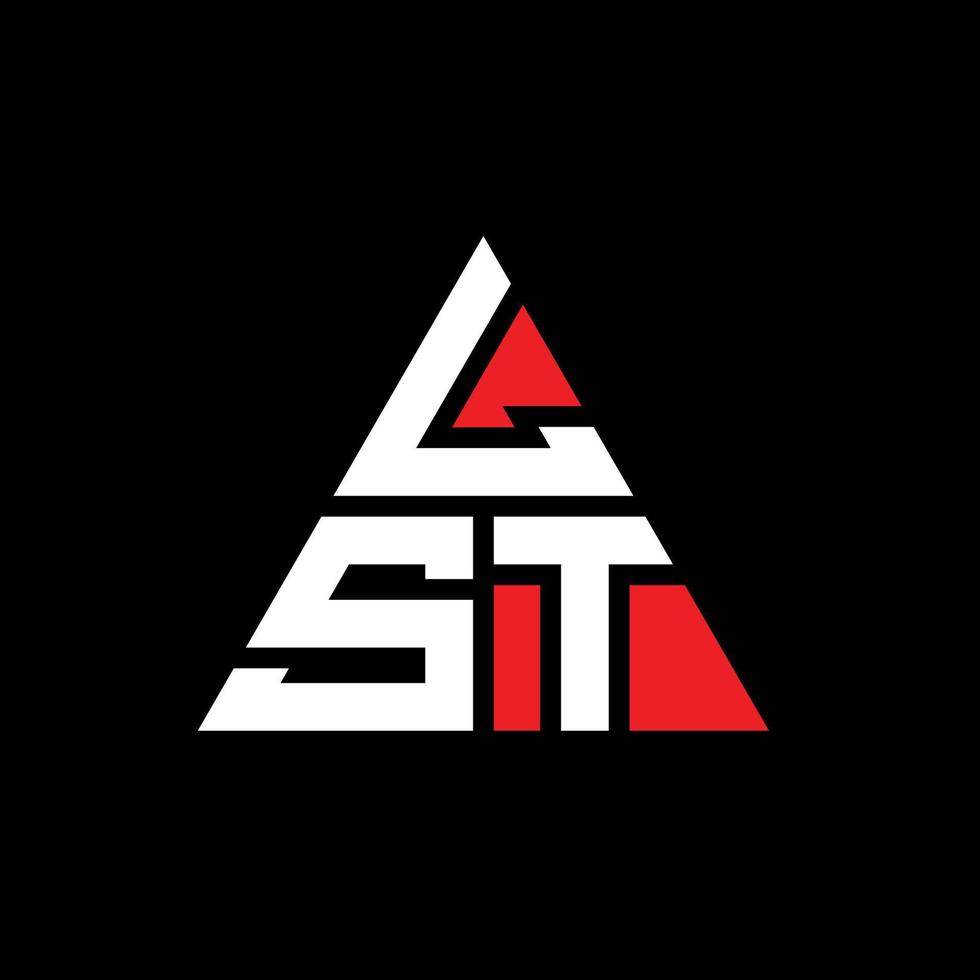 lst-Dreieck-Buchstaben-Logo-Design mit Dreiecksform. lst-Dreieck-Logo-Design-Monogramm. lst-Dreieck-Vektor-Logo-Vorlage mit roter Farbe. lst dreieckiges Logo einfaches, elegantes und luxuriöses Logo. vektor