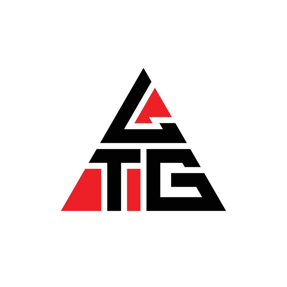 ltg triangel bokstavslogotypdesign med triangelform. ltg triangel logotyp design monogram. ltg triangel vektor logotyp mall med röd färg. ltg triangulär logotyp enkel, elegant och lyxig logotyp.