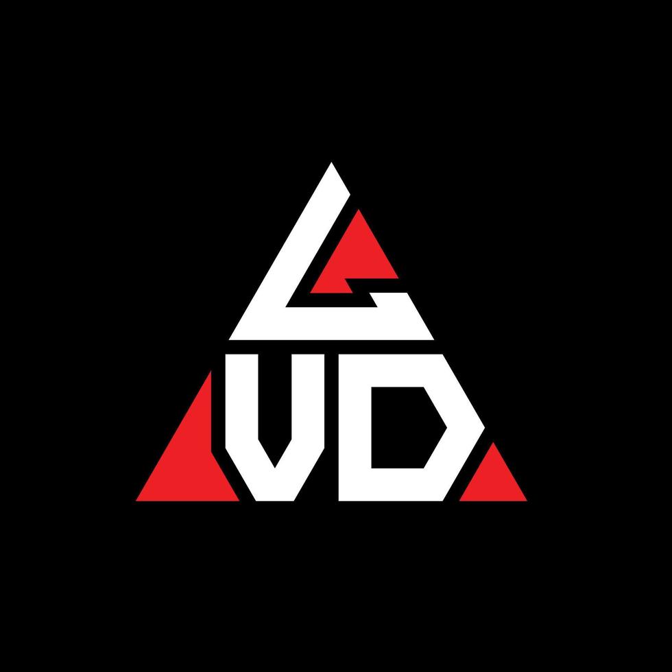 Lvd-Dreieck-Buchstaben-Logo-Design mit Dreiecksform. Lvd-Dreieck-Logo-Design-Monogramm. Lvd-Dreieck-Vektor-Logo-Vorlage mit roter Farbe. lvd dreieckiges logo einfaches, elegantes und luxuriöses logo. vektor