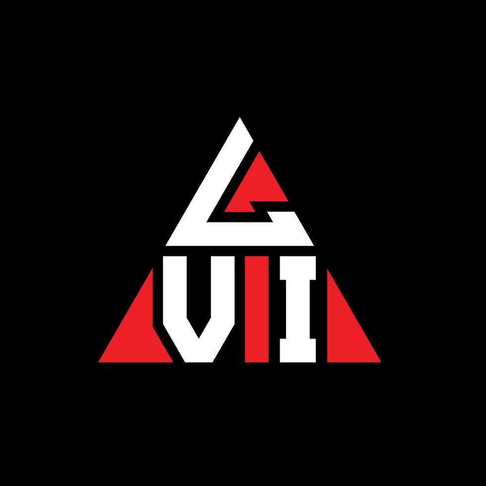 lvi triangel bokstavslogotypdesign med triangelform. lvi triangel logotyp design monogram. lvi triangel vektor logotyp mall med röd färg. lvi trekantig logotyp enkel, elegant och lyxig logotyp.