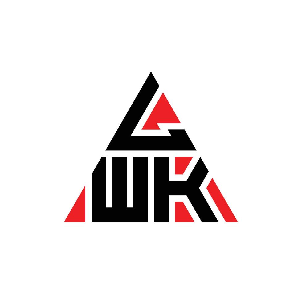 lwk-Dreieck-Buchstaben-Logo-Design mit Dreiecksform. Lwk-Dreieck-Logo-Design-Monogramm. Lwk-Dreieck-Vektor-Logo-Vorlage mit roter Farbe. lwk dreieckiges Logo einfaches, elegantes und luxuriöses Logo. vektor