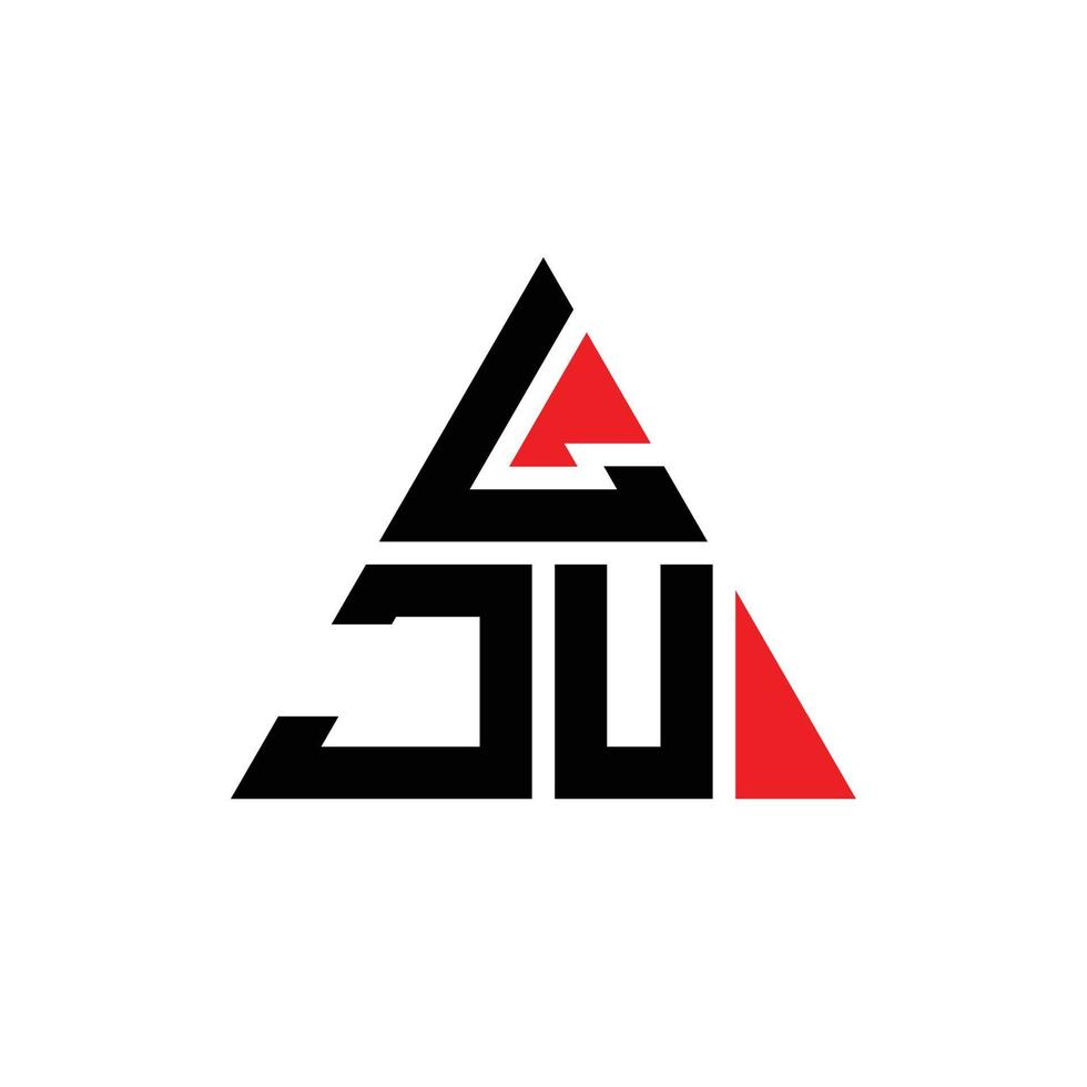 Lju-Dreieck-Buchstaben-Logo-Design mit Dreiecksform. Lju-Dreieck-Logo-Design-Monogramm. Lju-Dreieck-Vektor-Logo-Vorlage mit roter Farbe. lju dreieckiges Logo einfaches, elegantes und luxuriöses Logo. vektor