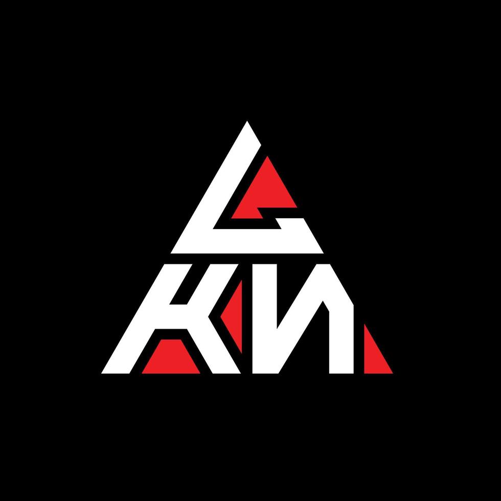 lkn-Dreieck-Buchstaben-Logo-Design mit Dreiecksform. LKN-Dreieck-Logo-Design-Monogramm. lkn-Dreieck-Vektor-Logo-Vorlage mit roter Farbe. lkn dreieckiges Logo einfaches, elegantes und luxuriöses Logo. vektor