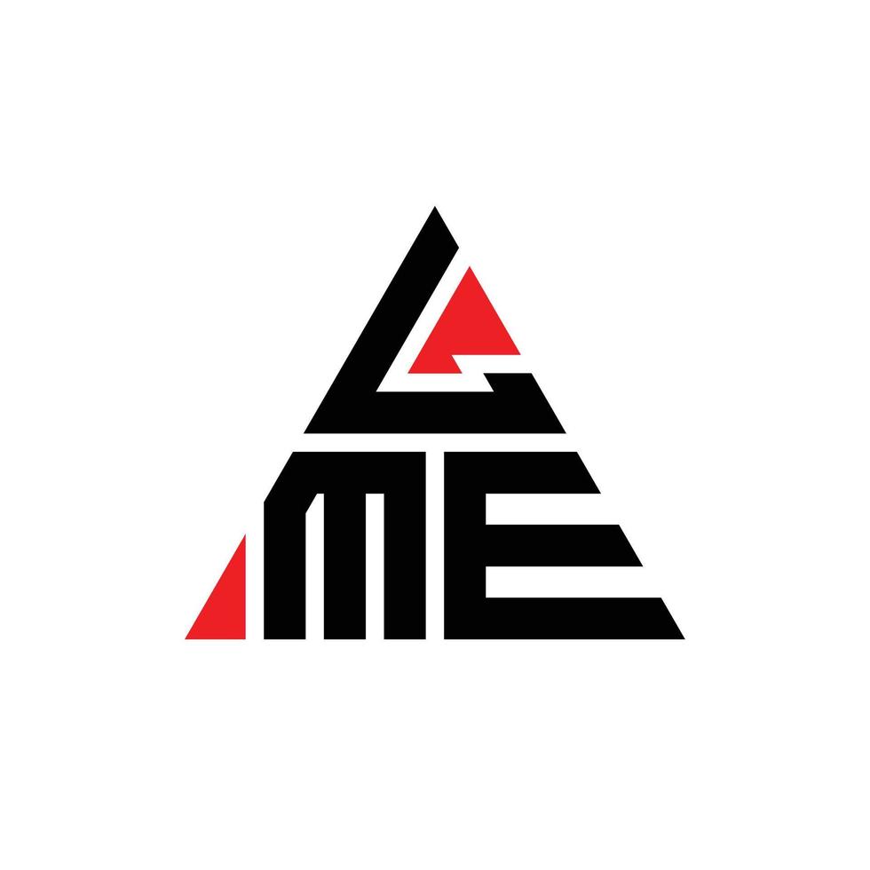 lme triangel bokstavslogotypdesign med triangelform. lme triangel logotyp design monogram. lme triangel vektor logotyp mall med röd färg. lme trekantig logotyp enkel, elegant och lyxig logotyp.