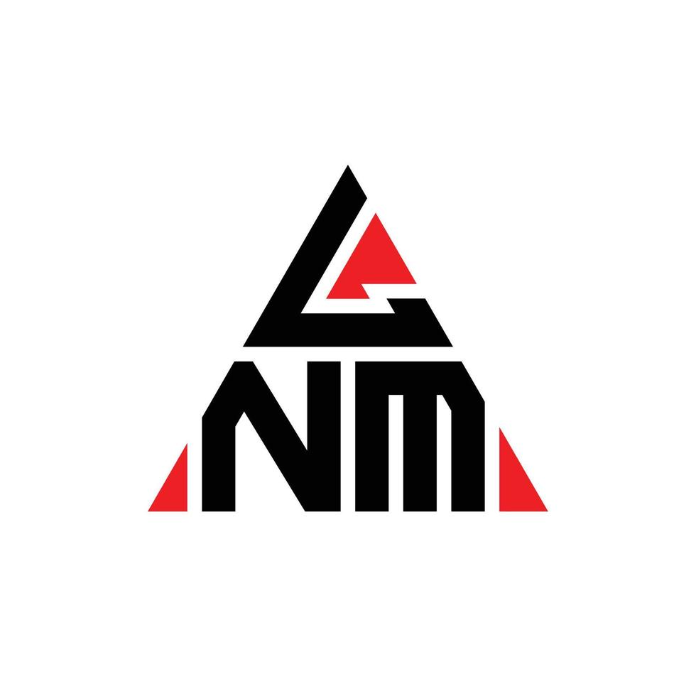 lnm triangel bokstavslogotypdesign med triangelform. lnm triangel logotyp design monogram. lnm triangel vektor logotyp mall med röd färg. lnm triangulär logotyp enkel, elegant och lyxig logotyp.