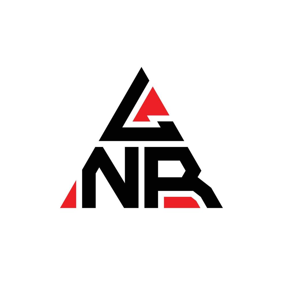 lnr-Dreieck-Buchstaben-Logo-Design mit Dreiecksform. lnr-Dreieck-Logo-Design-Monogramm. lnr-Dreieck-Vektor-Logo-Vorlage mit roter Farbe. lnr dreieckiges Logo einfaches, elegantes und luxuriöses Logo. vektor