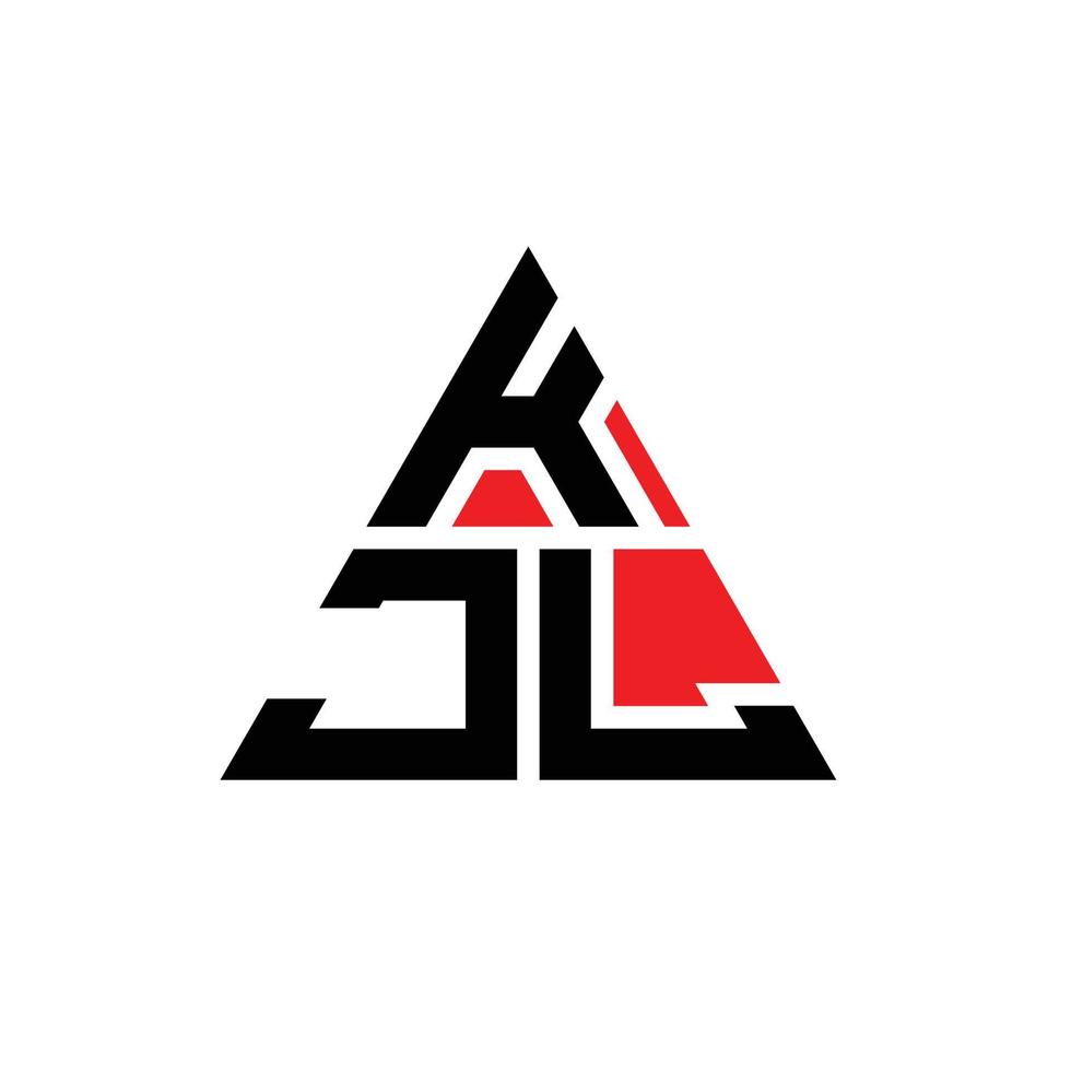 KJL-Dreieck-Buchstaben-Logo-Design mit Dreiecksform. Kjl-Dreieck-Logo-Design-Monogramm. kjl-Dreieck-Vektor-Logo-Vorlage mit roter Farbe. kjl dreieckiges Logo einfaches, elegantes und luxuriöses Logo. vektor