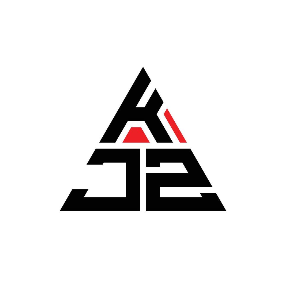 kjz triangel bokstavslogotyp design med triangelform. kjz triangel logotyp design monogram. kjz triangel vektor logotyp mall med röd färg. kjz triangulär logotyp enkel, elegant och lyxig logotyp.