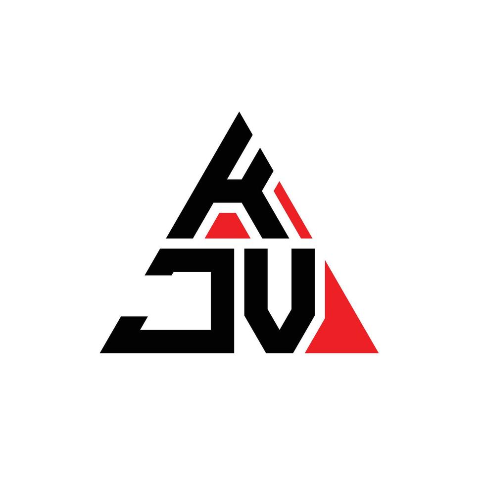 kjv triangel bokstavslogotypdesign med triangelform. kjv triangel logotyp design monogram. kjv triangel vektor logotyp mall med röd färg. kjv triangulär logotyp enkel, elegant och lyxig logotyp.