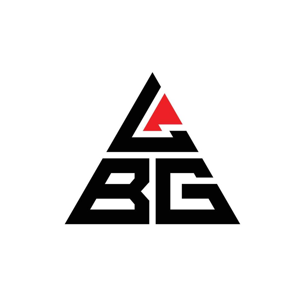 lbg triangel bokstavslogotypdesign med triangelform. lbg triangel logotyp design monogram. lbg triangel vektor logotyp mall med röd färg. lbg triangulär logotyp enkel, elegant och lyxig logotyp.