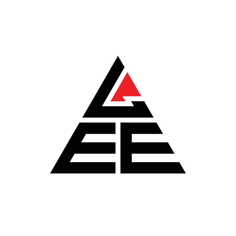 lee-Dreieck-Buchstaben-Logo-Design mit Dreiecksform. Lee-Dreieck-Logo-Design-Monogramm. Lee-Dreieck-Vektor-Logo-Vorlage mit roter Farbe. Lee dreieckiges Logo einfaches, elegantes und luxuriöses Logo. vektor