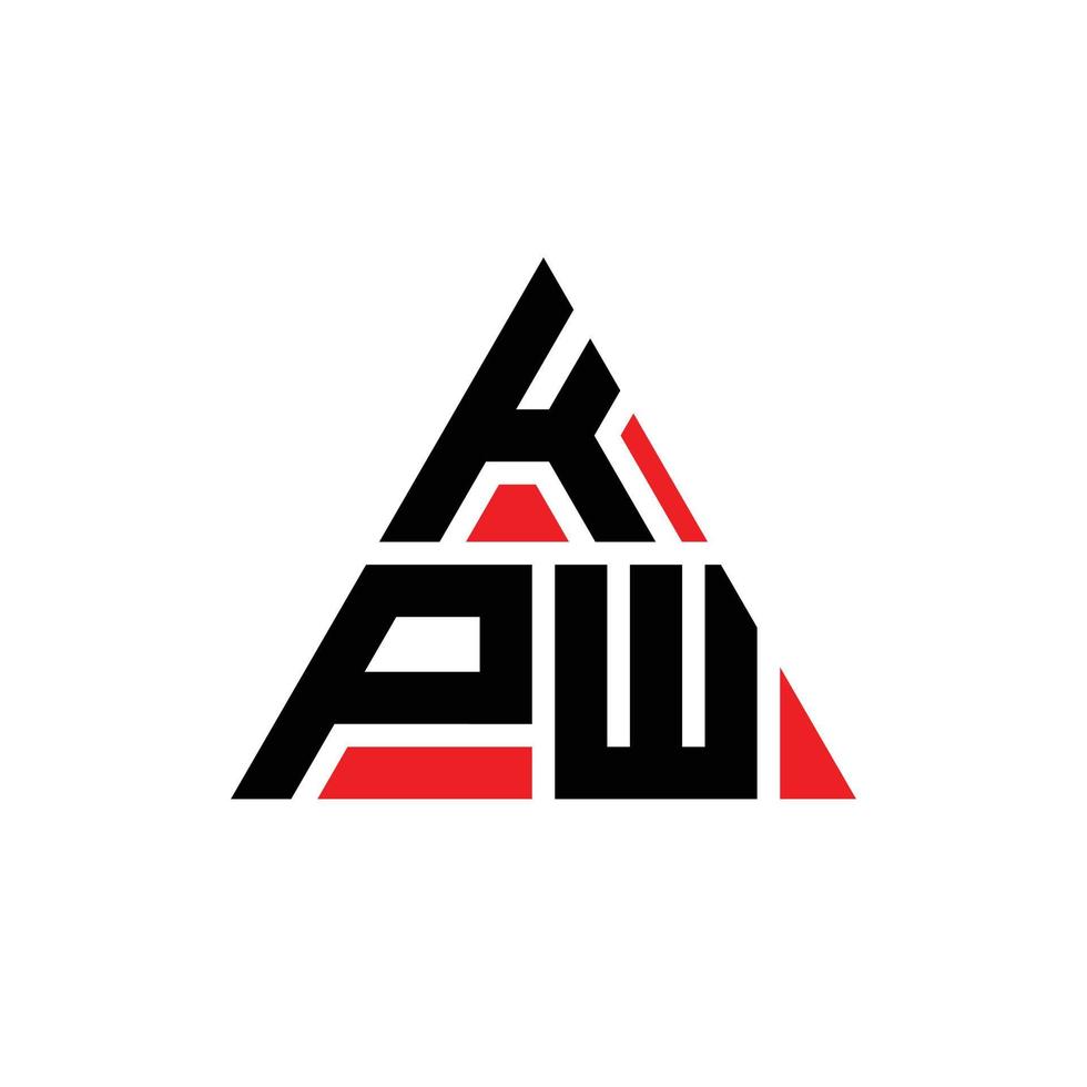 kpw triangel bokstavslogotypdesign med triangelform. kpw triangel logotyp design monogram. kpw triangel vektor logotyp mall med röd färg. kpw triangulär logotyp enkel, elegant och lyxig logotyp.