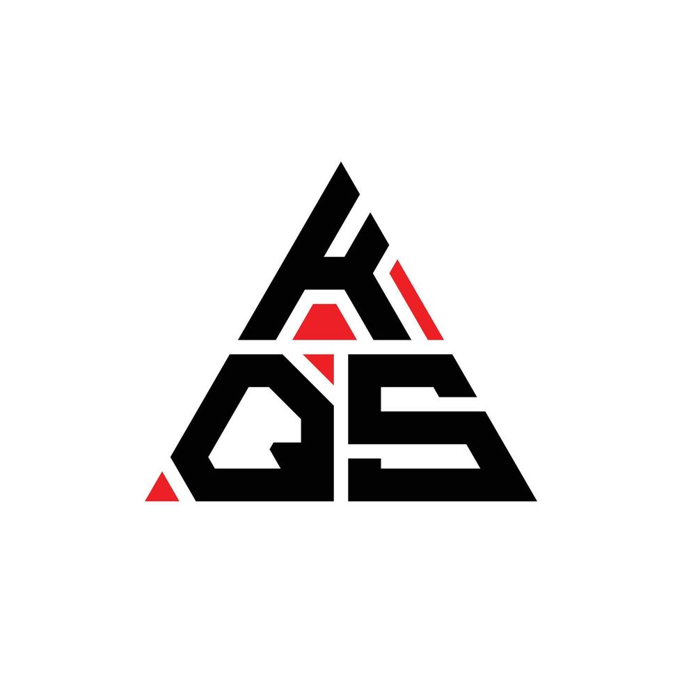 kqs triangel bokstavslogotypdesign med triangelform. kqs triangel logotyp design monogram. kqs triangel vektor logotyp mall med röd färg. kqs triangulära logotyp enkel, elegant och lyxig logotyp.