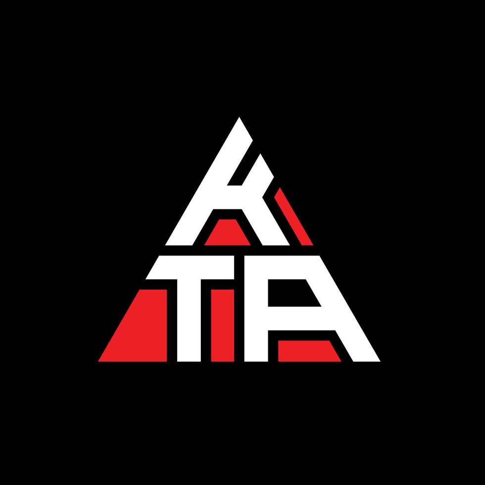 kta triangel bokstavslogotypdesign med triangelform. kta triangel logotyp design monogram. kta triangel vektor logotyp mall med röd färg. kta triangulär logotyp enkel, elegant och lyxig logotyp.