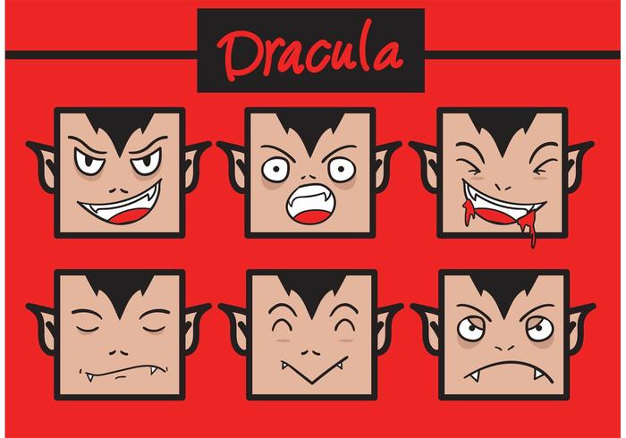 Roliga Dracula Vector Faces