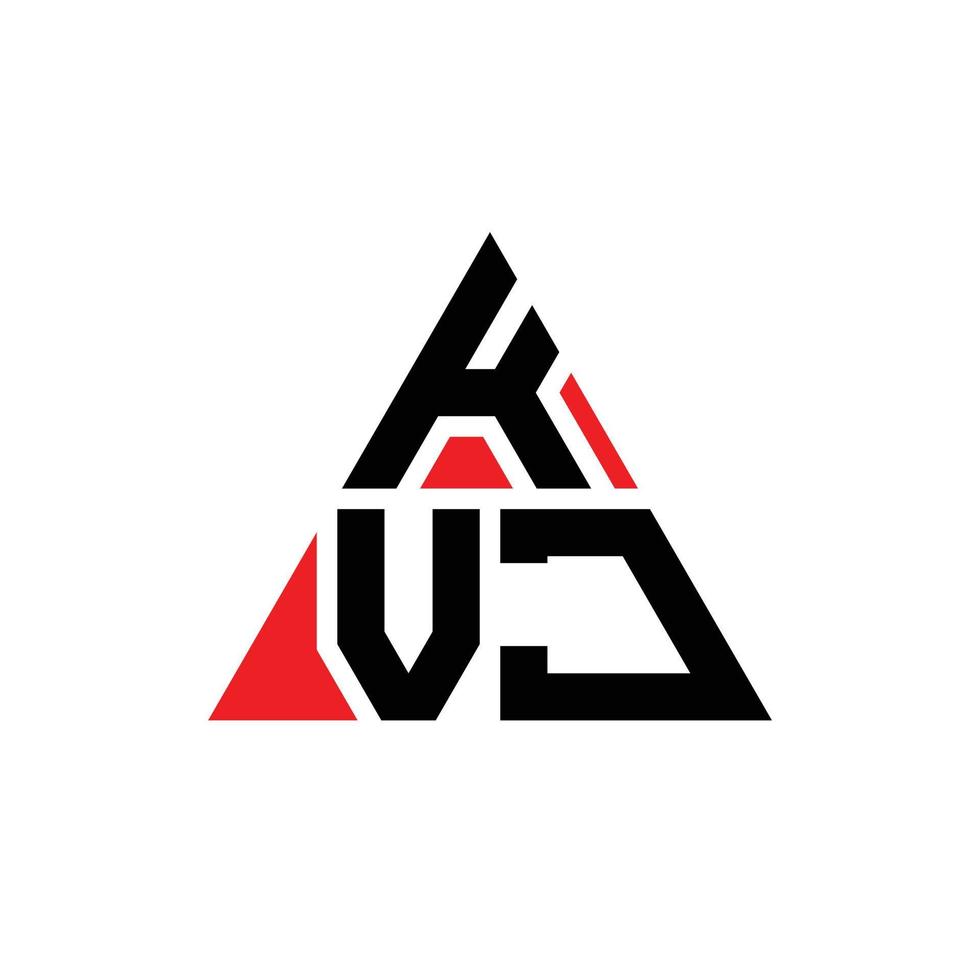 Kvj-Dreieck-Buchstaben-Logo-Design mit Dreiecksform. Kvj-Dreieck-Logo-Design-Monogramm. Kvj-Dreieck-Vektor-Logo-Vorlage mit roter Farbe. kvj dreieckiges Logo einfaches, elegantes und luxuriöses Logo. vektor