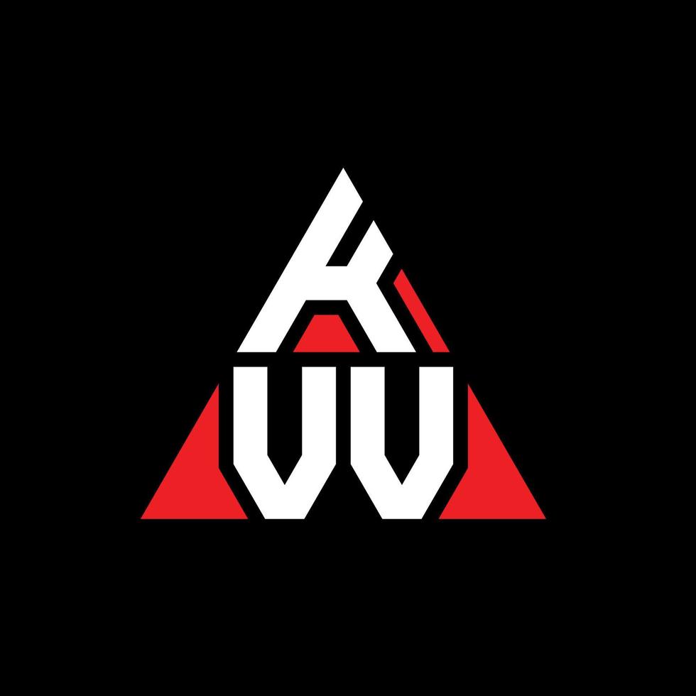 Kvv-Dreieck-Buchstaben-Logo-Design mit Dreiecksform. Kvv-Dreieck-Logo-Design-Monogramm. Kvv-Dreieck-Vektor-Logo-Vorlage mit roter Farbe. kvv dreieckiges Logo einfaches, elegantes und luxuriöses Logo. vektor