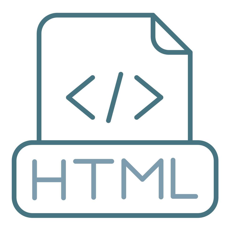 HTML-Dateizeile zweifarbiges Symbol vektor