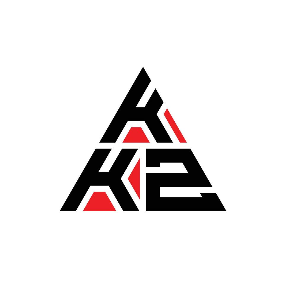kkz-Dreieck-Buchstaben-Logo-Design mit Dreiecksform. kkz-Dreieck-Logo-Design-Monogramm. kkz-Dreieck-Vektor-Logo-Vorlage mit roter Farbe. kkz dreieckiges Logo einfaches, elegantes und luxuriöses Logo. vektor