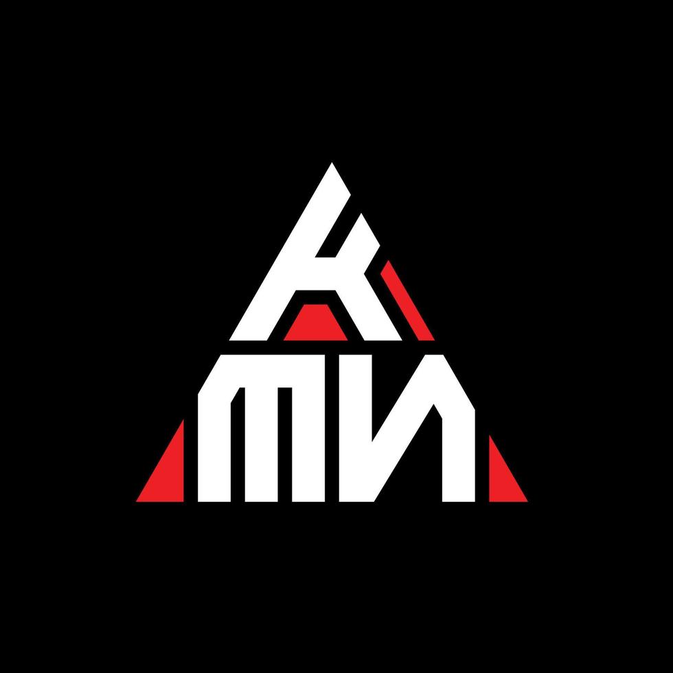 kmn-Dreieck-Buchstaben-Logo-Design mit Dreiecksform. kmn-Dreieck-Logo-Design-Monogramm. kmn-Dreieck-Vektor-Logo-Vorlage mit roter Farbe. kmn dreieckiges Logo einfaches, elegantes und luxuriöses Logo. vektor