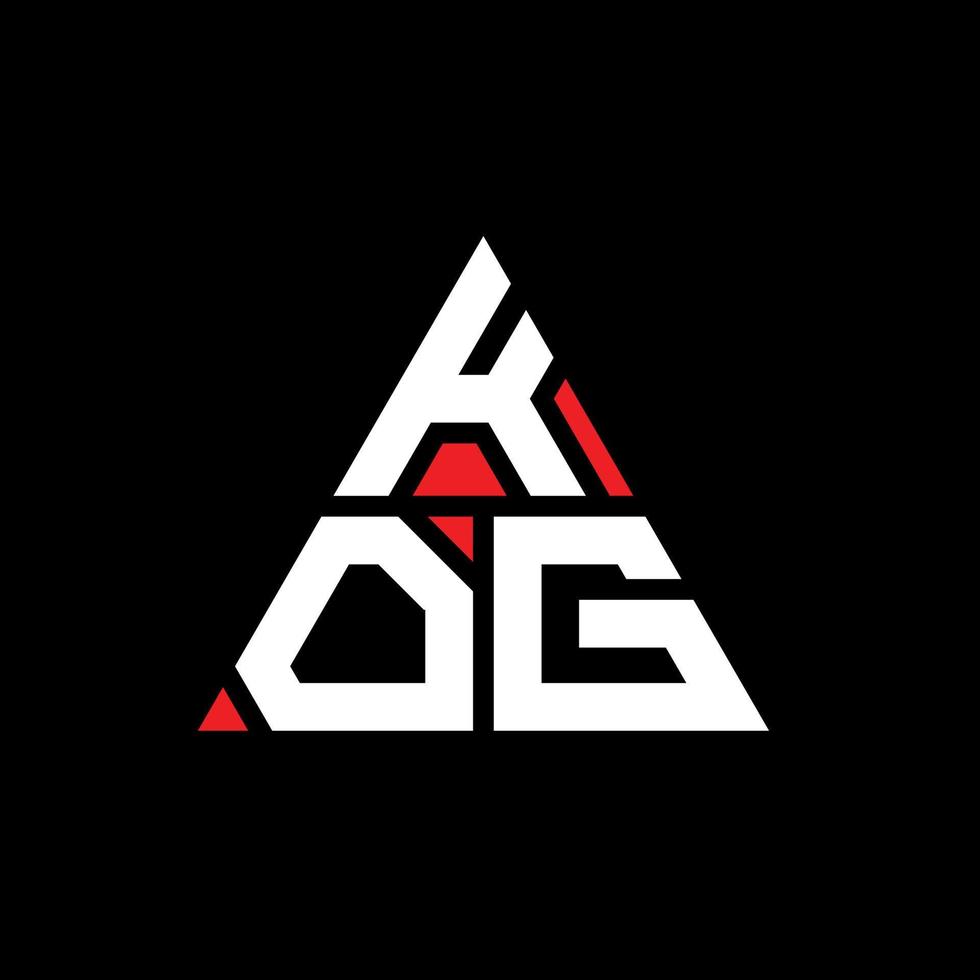 Kog-Dreieck-Buchstaben-Logo-Design mit Dreiecksform. Kog-Dreieck-Logo-Design-Monogramm. Kog-Dreieck-Vektor-Logo-Vorlage mit roter Farbe. Kog dreieckiges Logo einfaches, elegantes und luxuriöses Logo. vektor