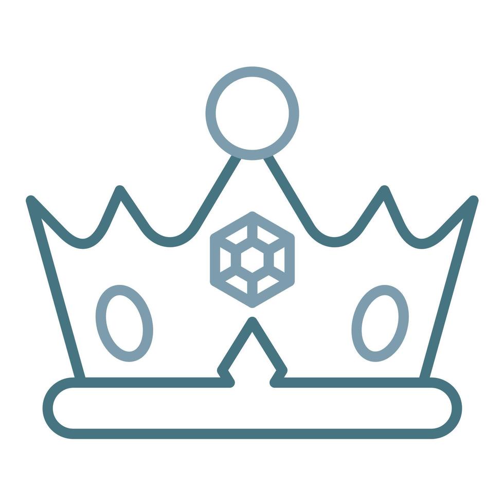 Queen Crown Line zweifarbiges Symbol vektor