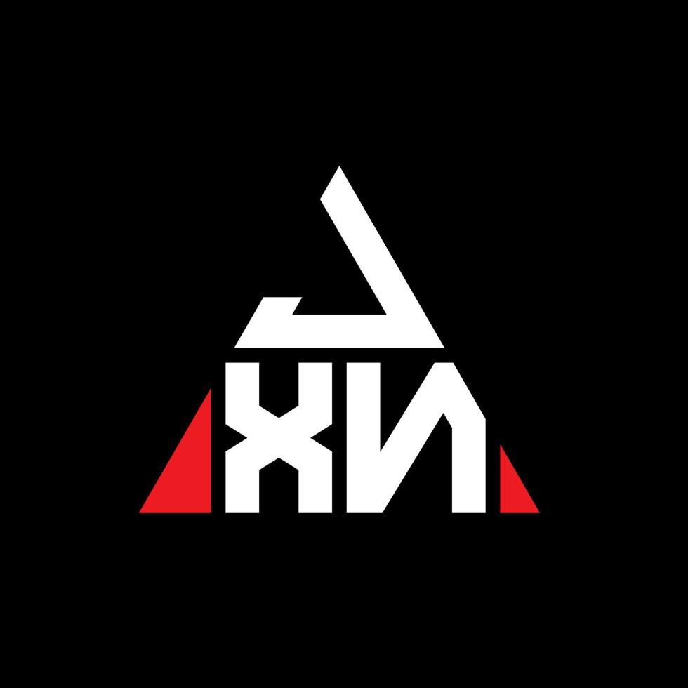 jxn triangel bokstavslogotypdesign med triangelform. jxn triangel logotyp design monogram. jxn triangel vektor logotyp mall med röd färg. jxn triangulär logotyp enkel, elegant och lyxig logotyp.