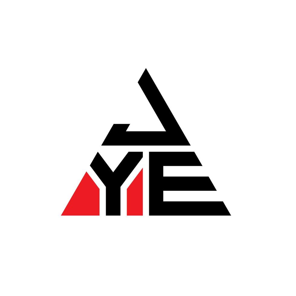 jye Dreiecksbuchstaben-Logo-Design mit Dreiecksform. Jye-Dreieck-Logo-Design-Monogramm. Jye-Dreieck-Vektor-Logo-Vorlage mit roter Farbe. jye dreieckiges Logo einfaches, elegantes und luxuriöses Logo. vektor