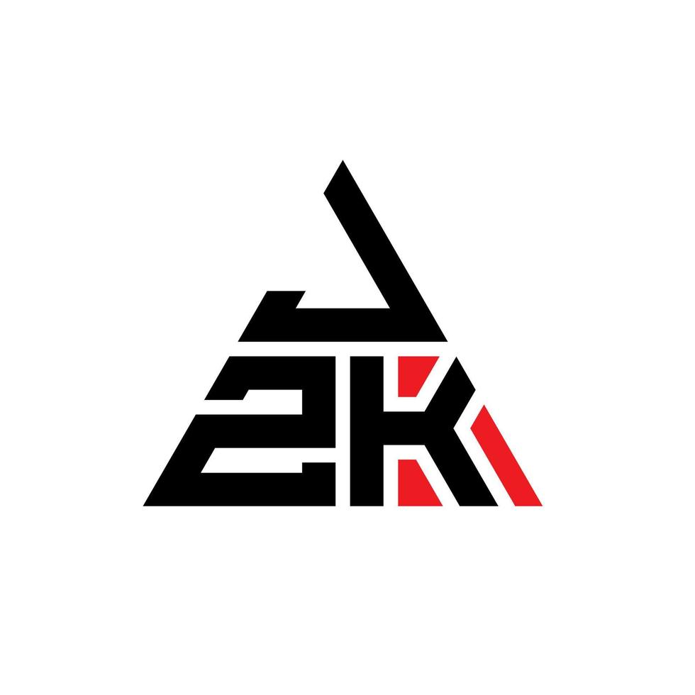 jzk triangel bokstavslogotypdesign med triangelform. jzk triangel logotyp design monogram. jzk triangel vektor logotyp mall med röd färg. jzk triangulär logotyp enkel, elegant och lyxig logotyp.