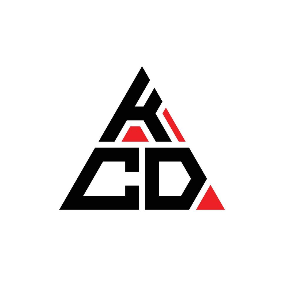 kcd triangel bokstavslogotypdesign med triangelform. kcd triangel logotyp design monogram. kcd triangel vektor logotyp mall med röd färg. kcd triangulär logotyp enkel, elegant och lyxig logotyp.