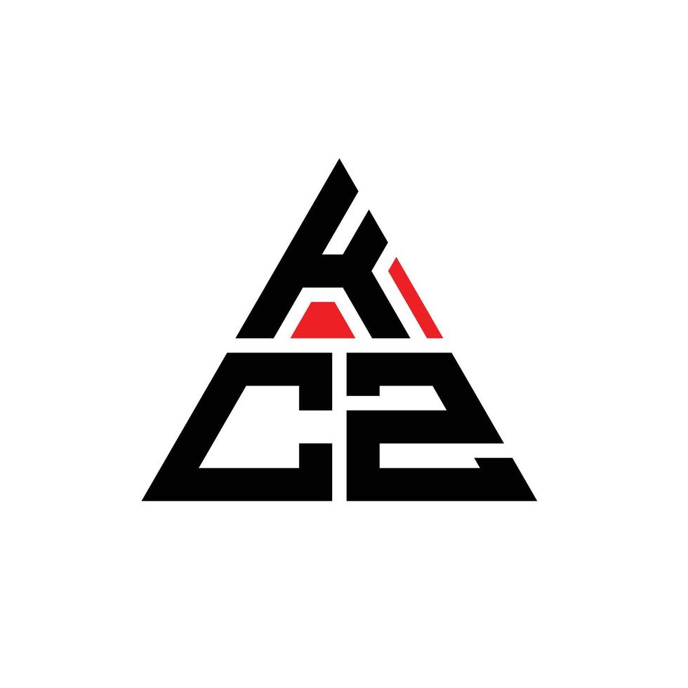 kcz-Dreieck-Buchstaben-Logo-Design mit Dreiecksform. Kcz-Dreieck-Logo-Design-Monogramm. Kcz-Dreieck-Vektor-Logo-Vorlage mit roter Farbe. kcz dreieckiges Logo einfaches, elegantes und luxuriöses Logo. vektor