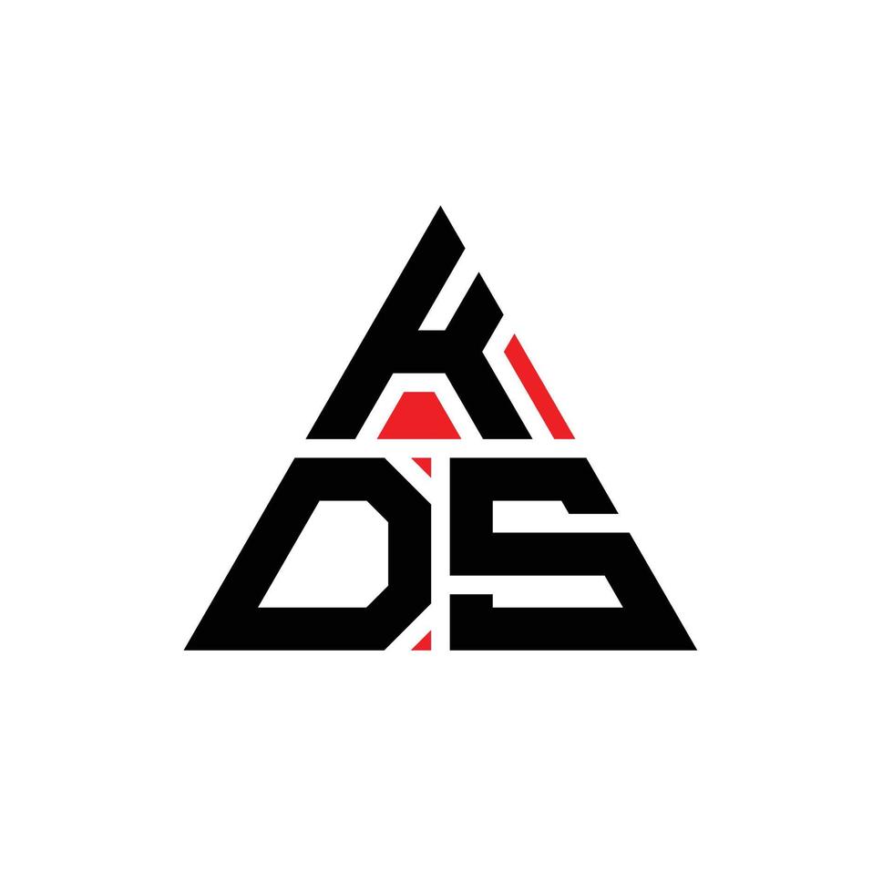 kds triangel bokstavslogotypdesign med triangelform. kds triangel logotyp design monogram. kds triangel vektor logotyp mall med röd färg. kds triangulära logotyp enkel, elegant och lyxig logotyp.