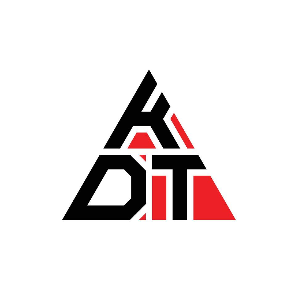 kdt-Dreieck-Buchstaben-Logo-Design mit Dreiecksform. kdt-Dreieck-Logo-Design-Monogramm. kdt-Dreieck-Vektor-Logo-Vorlage mit roter Farbe. kdt dreieckiges Logo einfaches, elegantes und luxuriöses Logo. vektor