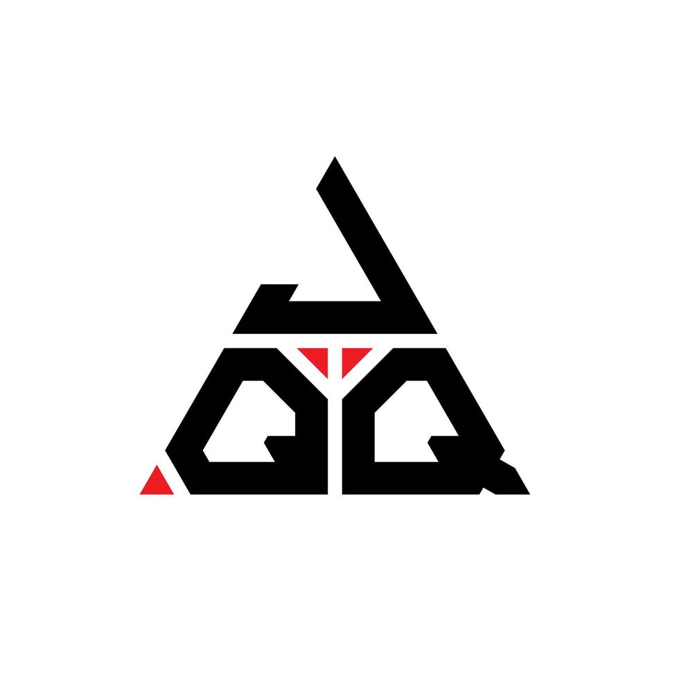 jqq triangel bokstavslogotypdesign med triangelform. jqq triangel logotyp design monogram. jqq triangel vektor logotyp mall med röd färg. jqq triangulär logotyp enkel, elegant och lyxig logotyp.
