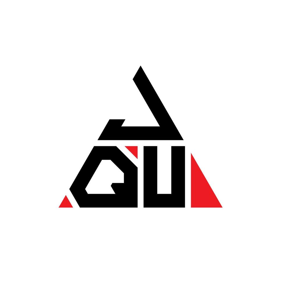 jqu triangel bokstavslogotypdesign med triangelform. jqu triangel logotyp design monogram. jqu triangel vektor logotyp mall med röd färg. jqu triangulär logotyp enkel, elegant och lyxig logotyp.