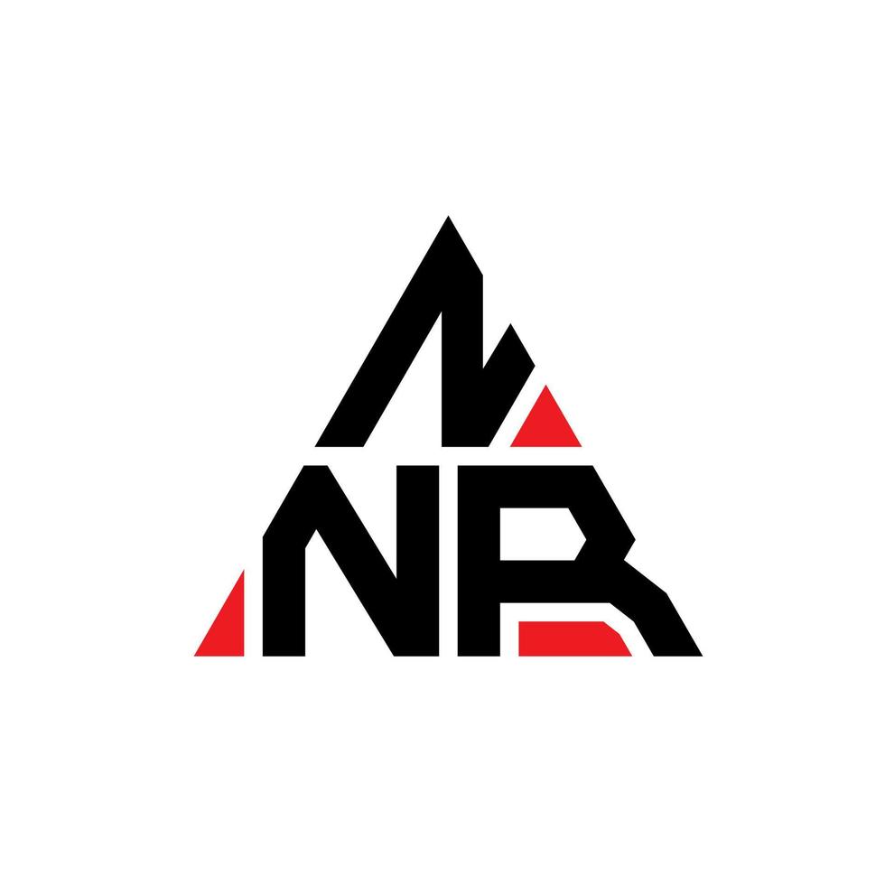 nnr triangel bokstavslogotyp design med triangelform. nnr triangel logotyp design monogram. nnr triangel vektor logotyp mall med röd färg. nnr trekantig logotyp enkel, elegant och lyxig logotyp.