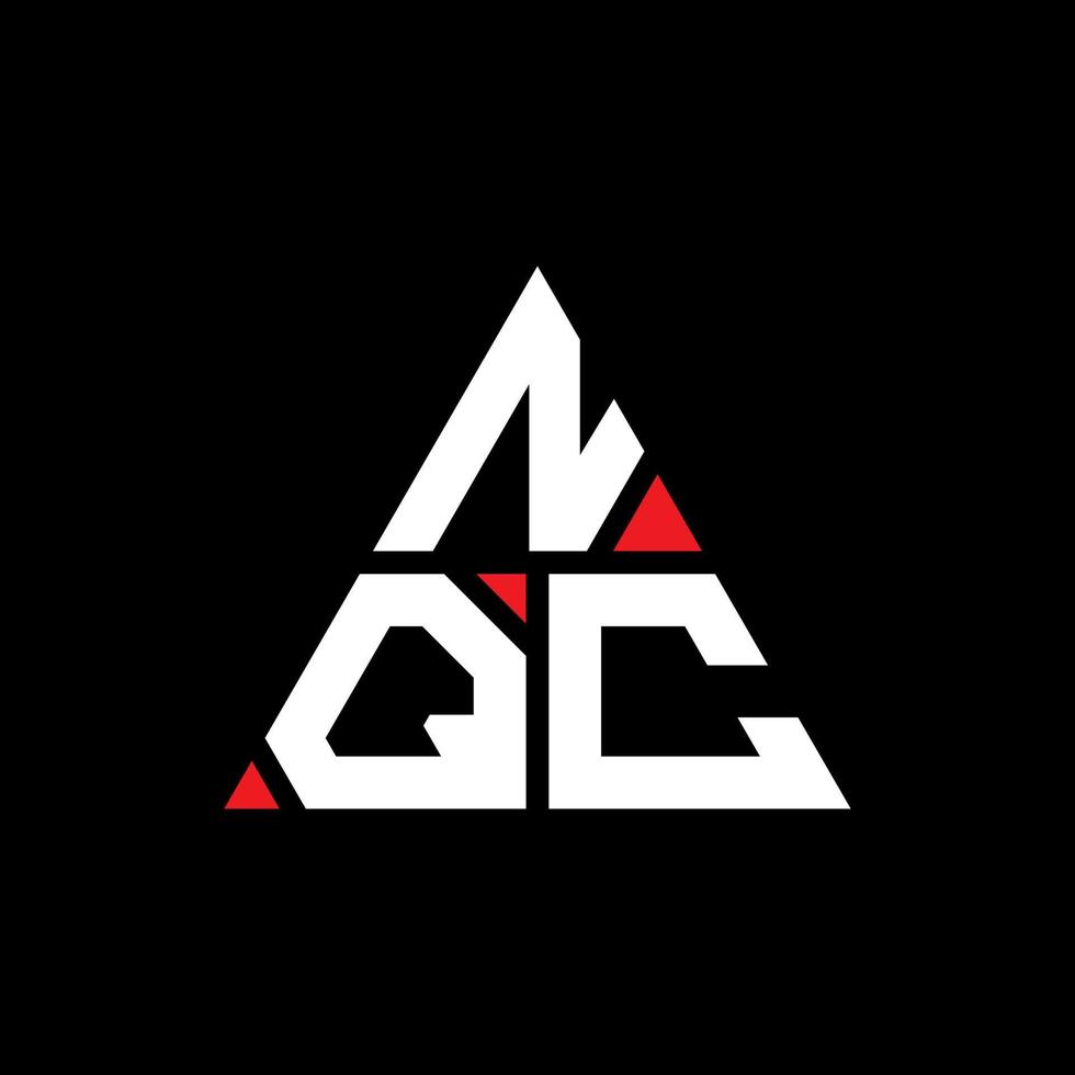 nqc triangel bokstavslogotypdesign med triangelform. nqc triangel logotyp design monogram. nqc triangel vektor logotyp mall med röd färg. nqc triangulär logotyp enkel, elegant och lyxig logotyp.