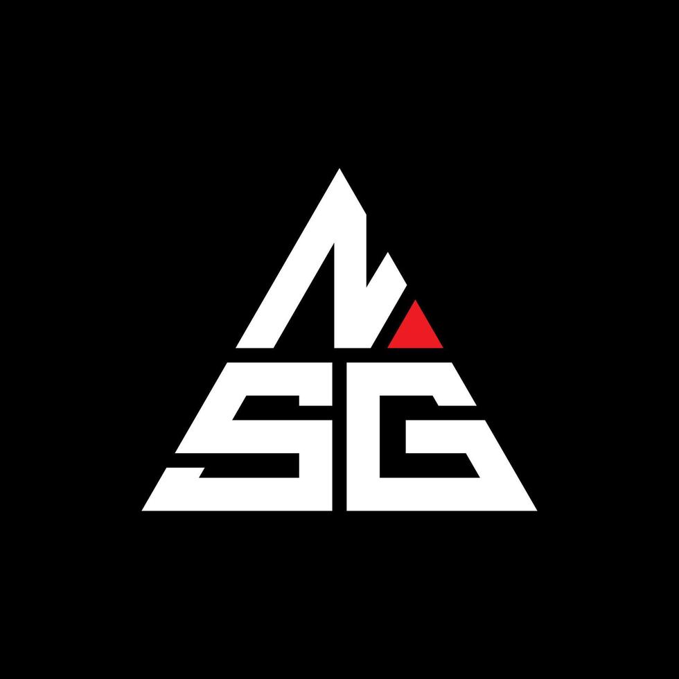 nsg triangel bokstavslogotypdesign med triangelform. nsg triangel logotyp design monogram. nsg triangel vektor logotyp mall med röd färg. nsg triangulär logotyp enkel, elegant och lyxig logotyp.