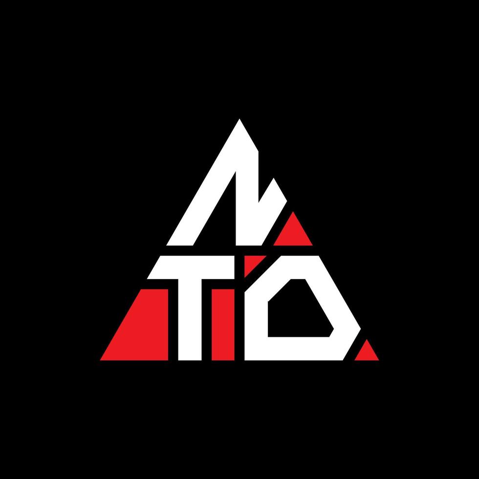 nto-Dreieck-Buchstaben-Logo-Design mit Dreiecksform. nto-Dreieck-Logo-Design-Monogramm. nto-Dreieck-Vektor-Logo-Vorlage mit roter Farbe. nto dreieckiges Logo einfaches, elegantes und luxuriöses Logo. vektor