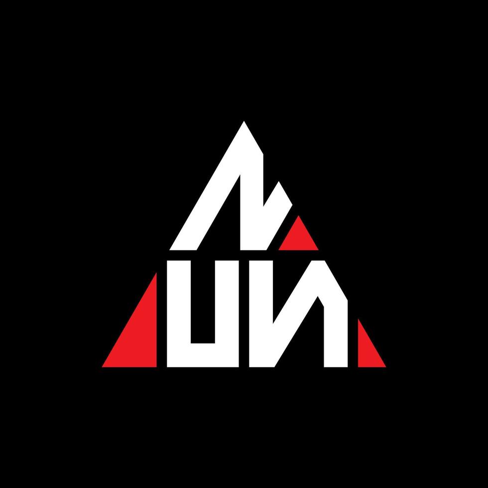 Nonnen-Dreieck-Buchstaben-Logo-Design mit Dreiecksform. Nonne Dreieck Logo Design Monogramm. Nonne-Dreieck-Vektor-Logo-Vorlage mit roter Farbe. dreieckiges Logo der Nonne einfaches, elegantes und luxuriöses Logo. vektor