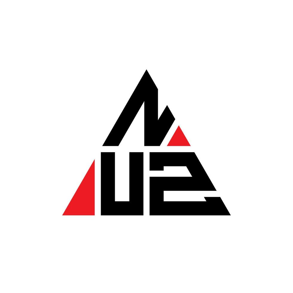 nuz triangel bokstavslogotypdesign med triangelform. nuz triangel logotyp design monogram. nuz triangel vektor logotyp mall med röd färg. nuz triangulär logotyp enkel, elegant och lyxig logotyp.