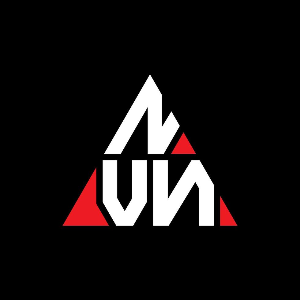 nvn triangel bokstavslogotypdesign med triangelform. nvn triangel logotyp design monogram. nvn triangel vektor logotyp mall med röd färg. nvn triangulär logotyp enkel, elegant och lyxig logotyp.