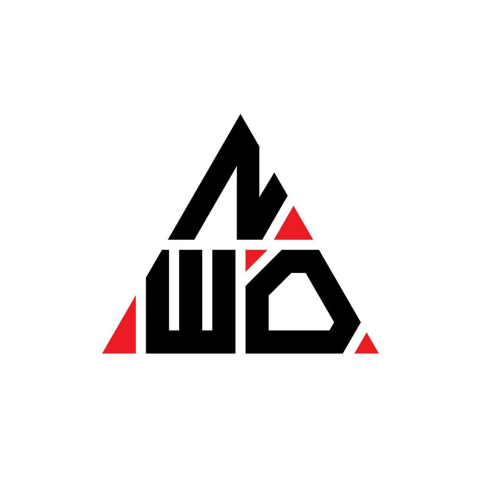 nwo triangel bokstavslogotypdesign med triangelform. nwo triangel logotyp design monogram. nwo triangel vektor logotyp mall med röd färg. nwo triangulär logotyp enkel, elegant och lyxig logotyp.