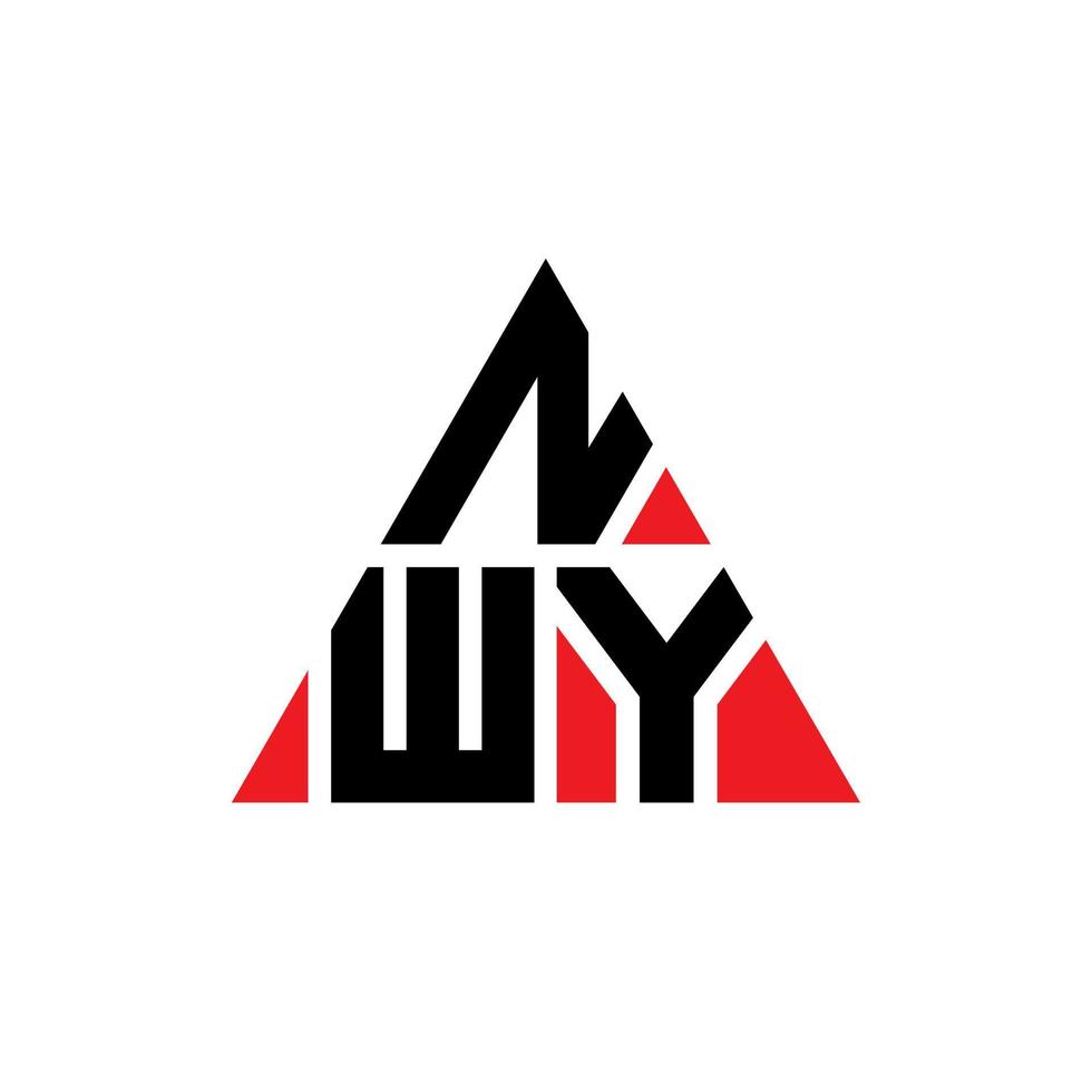 nwy triangel bokstavslogotypdesign med triangelform. nwy triangel logotyp design monogram. nwy triangel vektor logotyp mall med röd färg. nwy triangulär logotyp enkel, elegant och lyxig logotyp.