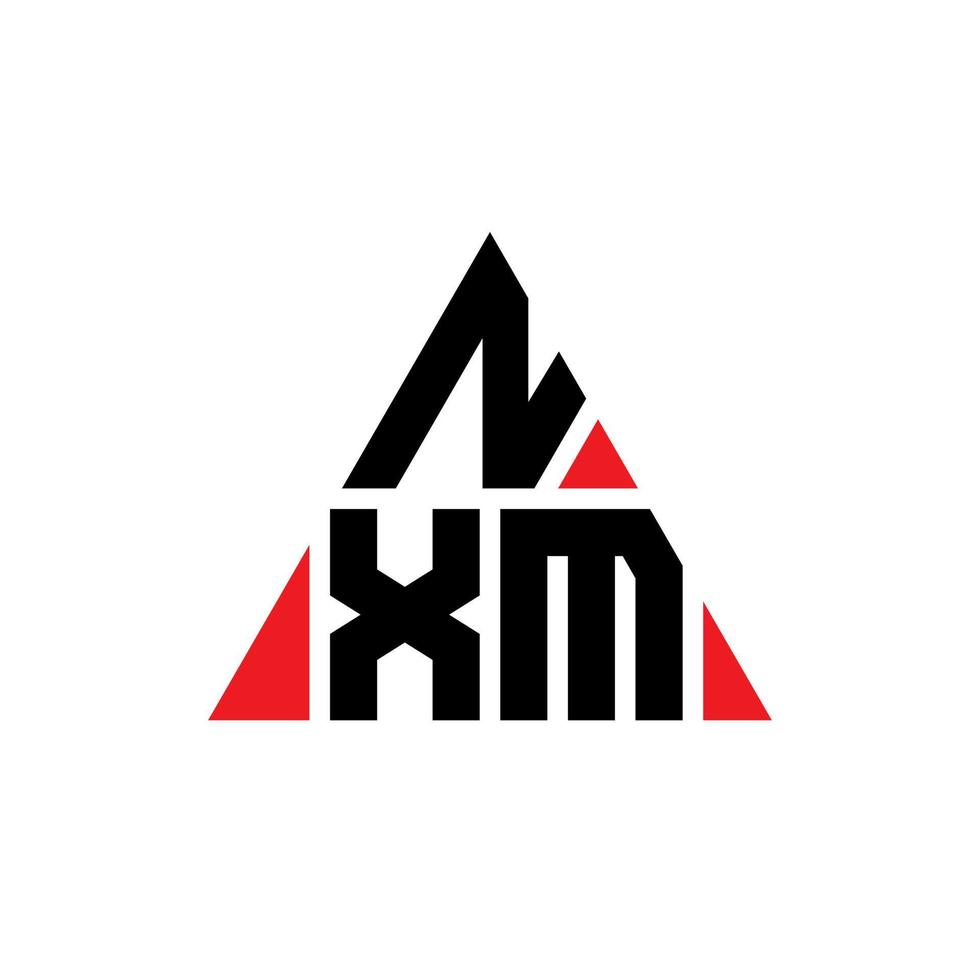 nxm Dreiecksbuchstaben-Logo-Design mit Dreiecksform. nxm-Dreieck-Logo-Design-Monogramm. nxm-Dreieck-Vektor-Logo-Vorlage mit roter Farbe. nxm dreieckiges Logo einfaches, elegantes und luxuriöses Logo. vektor
