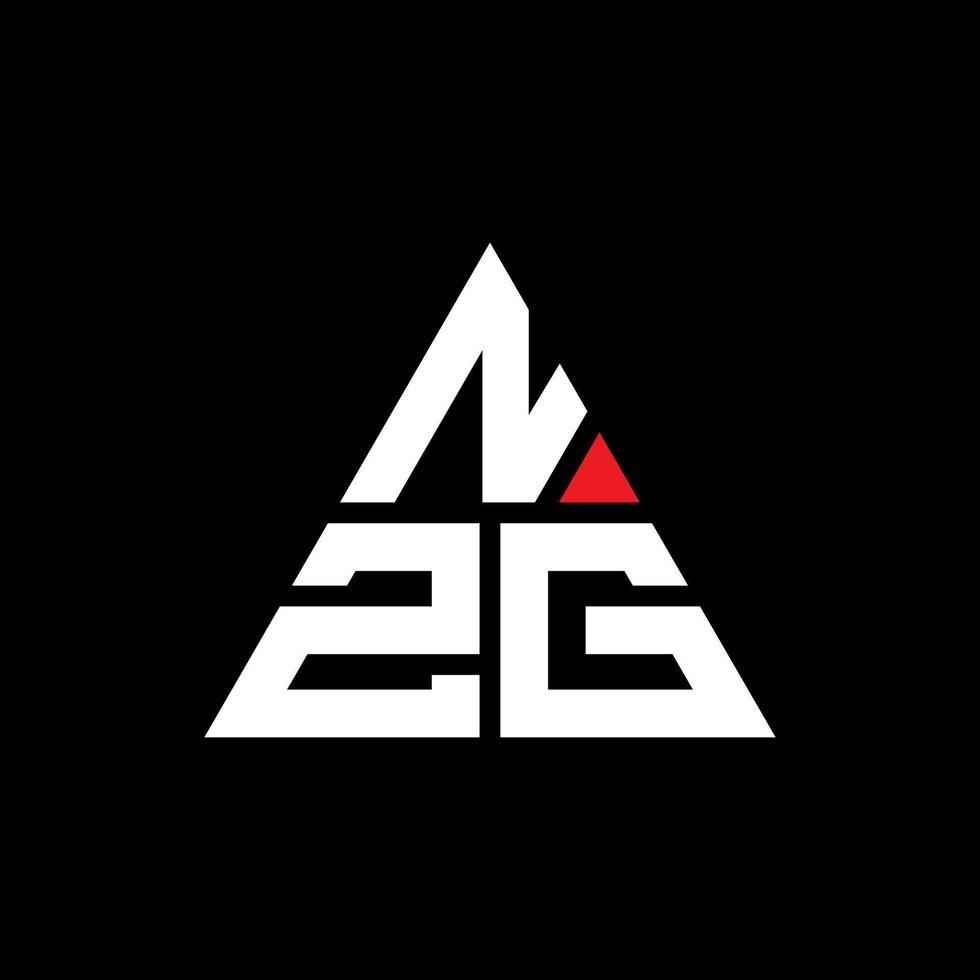 nzg-Dreieck-Buchstaben-Logo-Design mit Dreiecksform. nzg-Dreieck-Logo-Design-Monogramm. nzg-Dreieck-Vektor-Logo-Vorlage mit roter Farbe. nzg dreieckiges Logo einfaches, elegantes und luxuriöses Logo. vektor