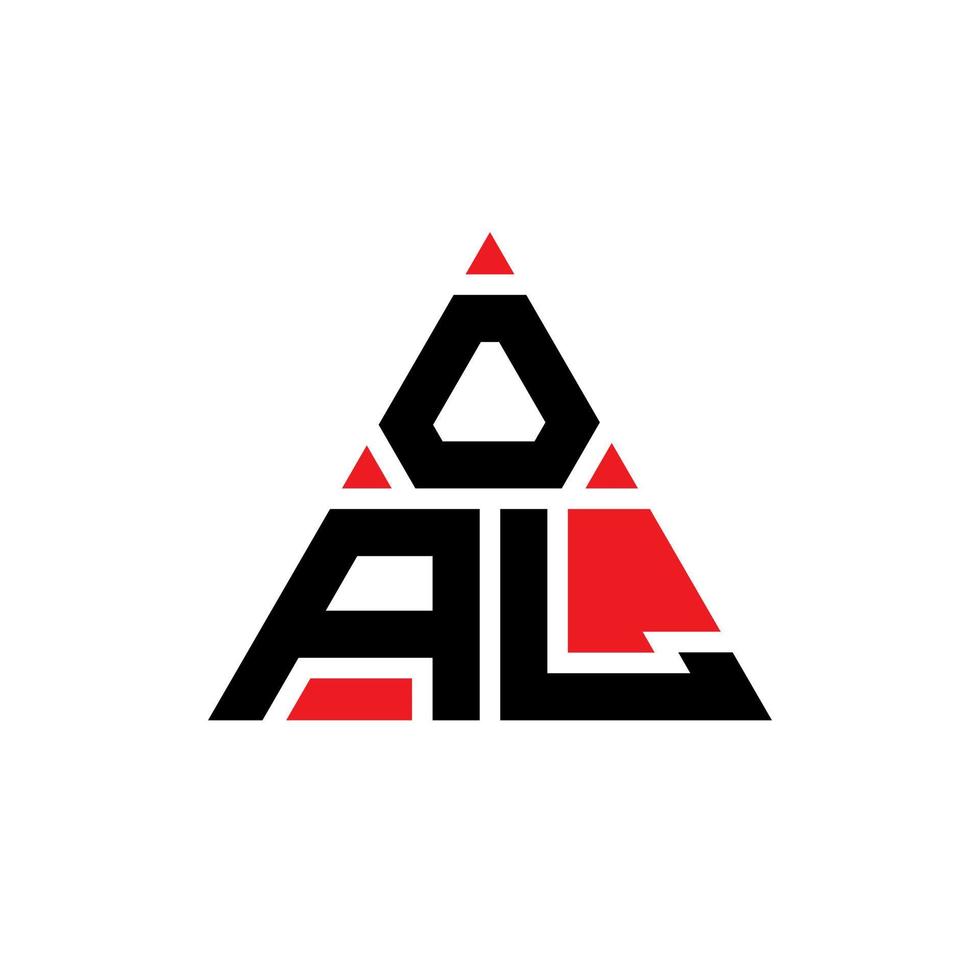 Oal-Dreieck-Buchstaben-Logo-Design mit Dreiecksform. Dreieck-Logo-Design-Monogramm. Oal-Dreieck-Vektor-Logo-Vorlage mit roter Farbe. oal dreieckiges Logo einfaches, elegantes und luxuriöses Logo. vektor