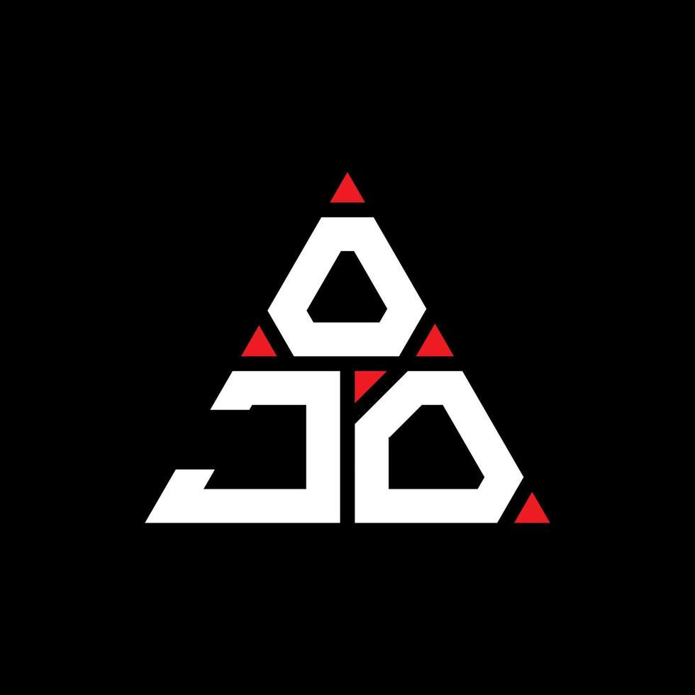 ojo triangel bokstavslogotypdesign med triangelform. ojo triangel logotyp design monogram. ojo triangel vektor logotyp mall med röd färg. ojo triangulär logotyp enkel, elegant och lyxig logotyp.